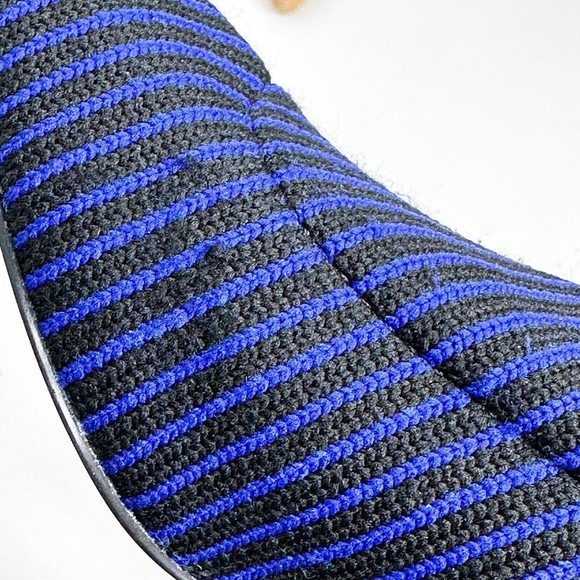 ZARA Trafaluc Sock Ankle Boots Size 6 Booties Blue Black Stripe Knit Block Heel - Picture 10 of 10